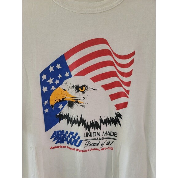 Vintage 1980s American Postal Workers Union T-Shirt XL - Picture 2 of 8